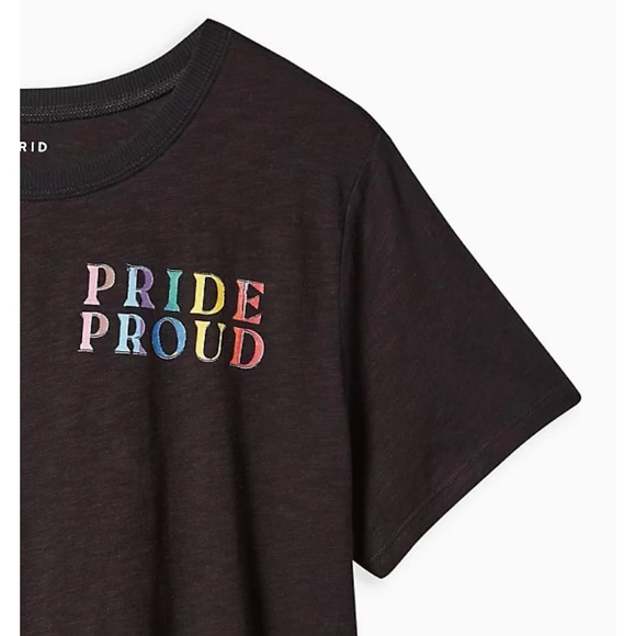 TORRID ALWAYS PROUD VINTAGE TEE - SUPER SOFT SLUB PRIDE PROUD BLACK size 1 - Picture 2 of 5